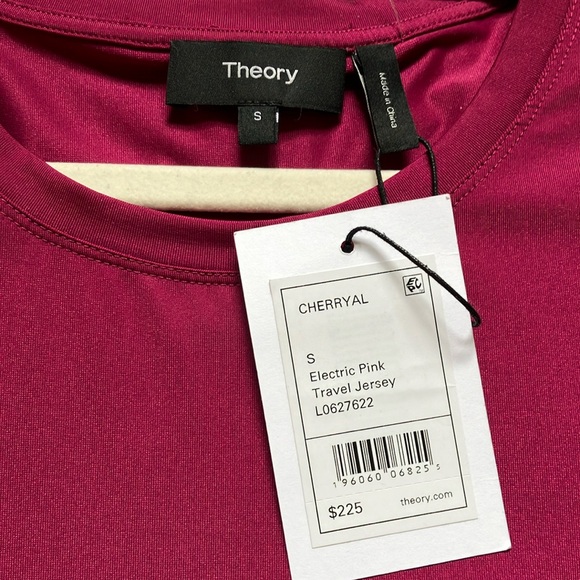 Theory, Electric Pink, Travel Short Sleeve Jersey Maxi Dress, Size S - Picture 6 of 8